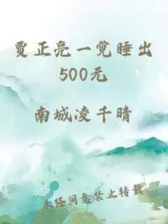 贾正亮一觉睡出500元