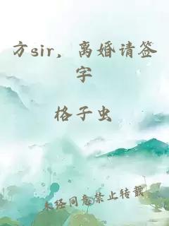 方sir，离婚请签字